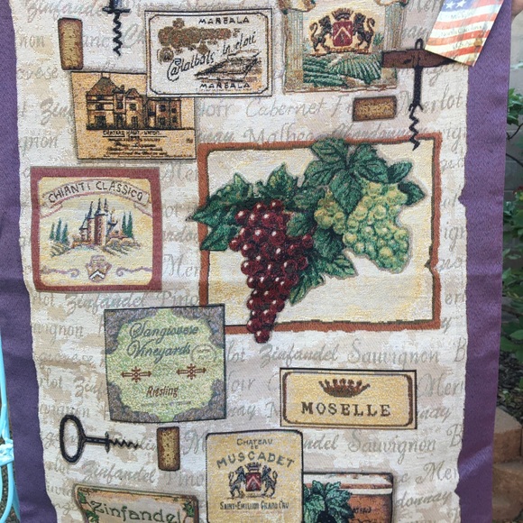 Vineyard Wine Theme wall Tapestry Made in USA New - Picture 3 of 8